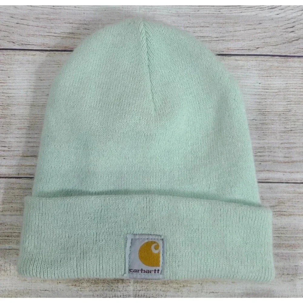 Carhartt Watch Beanie Toboggan Hat Children's Youth One Size Mint Green Winter